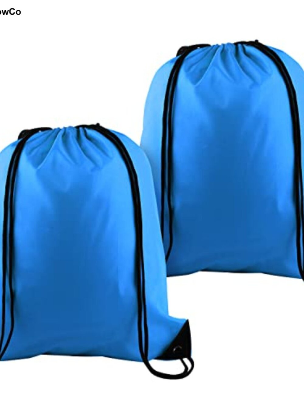 2 Pack Drawstring Backpacks Polyester PU Leather Gym School Bag Lightweight